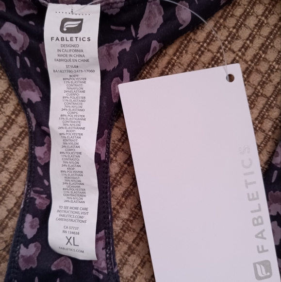 🆕Fabletics | Kessler Sports Bra II Medium Impact in Shadow Sauvage Size XL - Picture 4 of 9